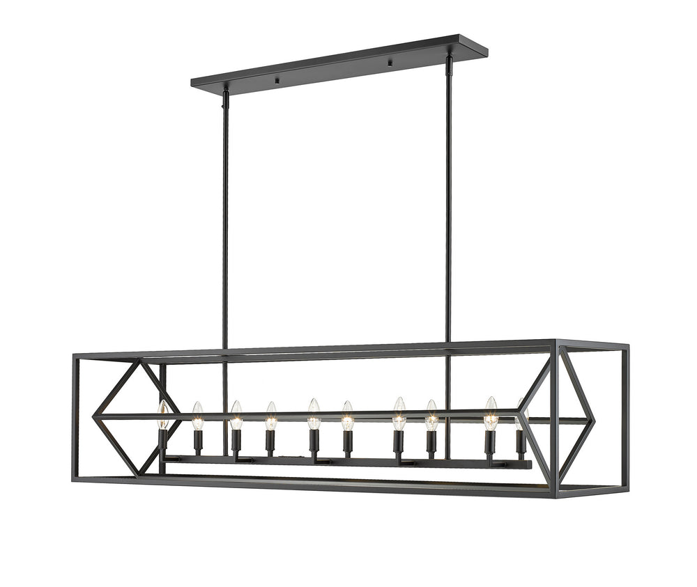 Z-Lite Canada - Ten Light Island Pendant - Euclid - Matte Black- Union Lighting Luminaires Decor