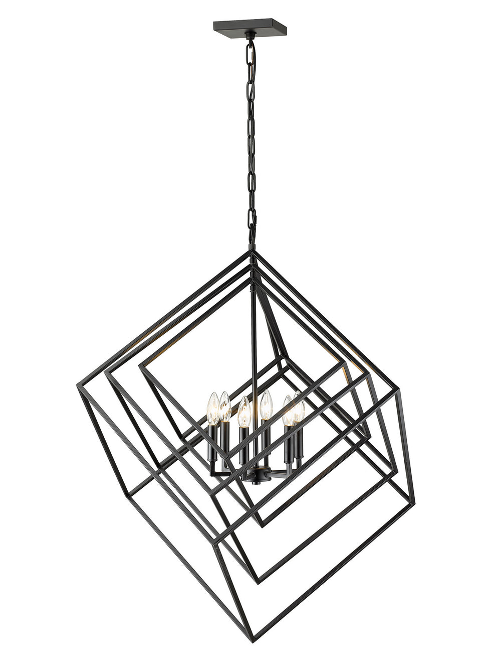 Z-Lite Canada - Six Light Chandelier - Euclid - Matte Black- Union Lighting Luminaires Decor