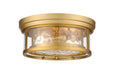 Z-Lite Canada - Two Light Flush Mount - Clarion - Olde Brass- Union Lighting Luminaires Decor