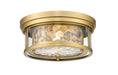 Z-Lite Canada - Two Light Flush Mount - Clarion - Rubbed Brass- Union Lighting Luminaires Decor