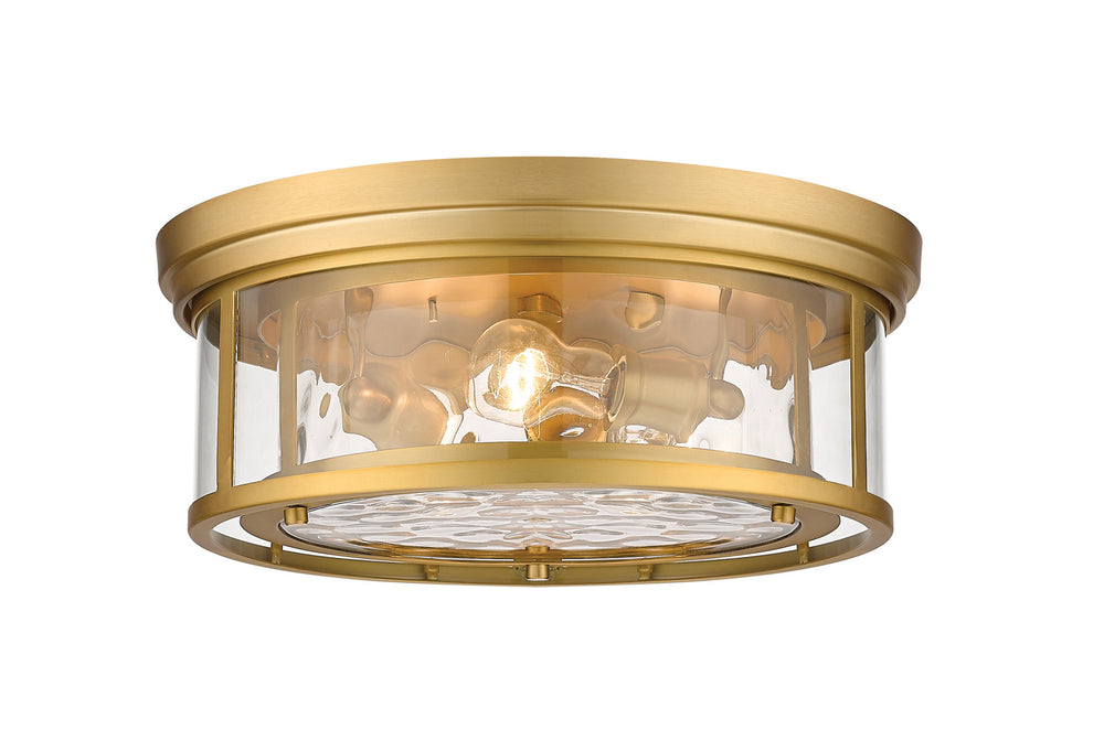 Z-Lite Canada - Three Light Flush Mount - Clarion - Olde Brass- Union Lighting Luminaires Decor