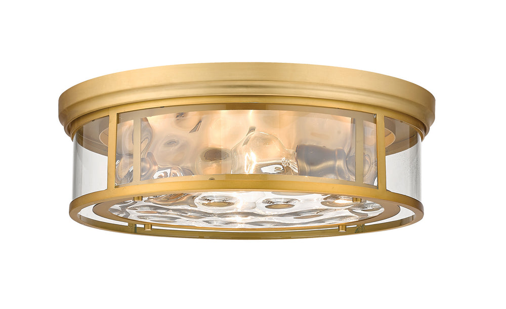 Z-Lite Canada - Four Light Flush Mount - Clarion - Olde Brass- Union Lighting Luminaires Decor