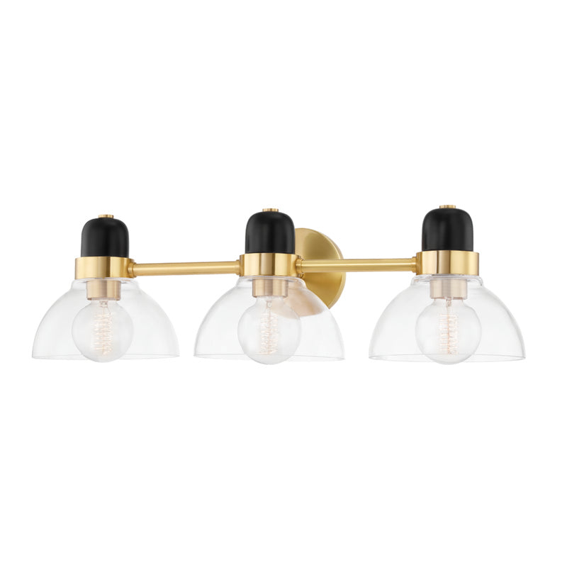Mitzi Canada - Three Light Bath and Vanity - Camile - Aged Brass- Union Lighting Luminaires Decor