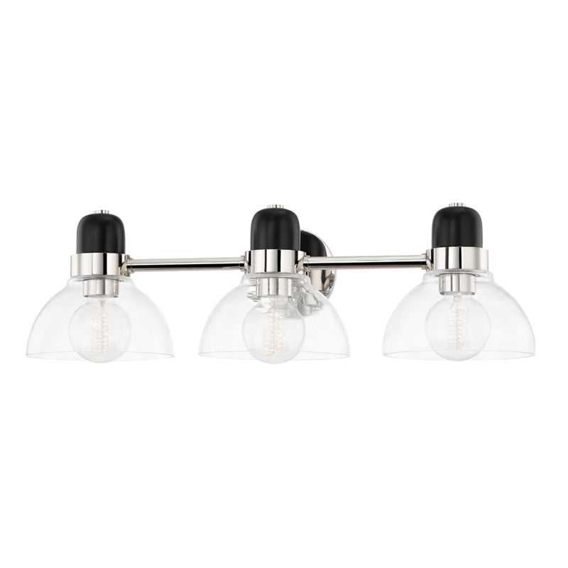 Mitzi Canada - Three Light Bath and Vanity - Camile - Polished Nickel- Union Lighting Luminaires Decor