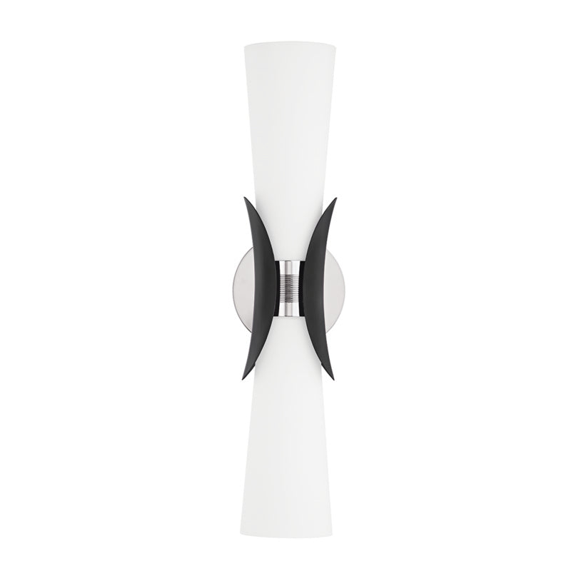 Troy Lighting Canada - Two Light Wall Sconce - Muncie - Polished Nickel/Soft Black- Union Lighting Luminaires Decor