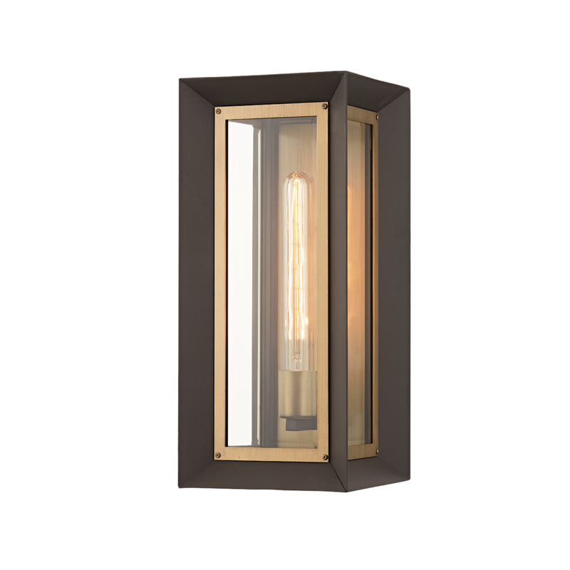 Troy Lighting Canada - One Light Outdoor Wall Sconce - Lowry - Textured Bronze/Patina Brass- Union Lighting Luminaires Decor