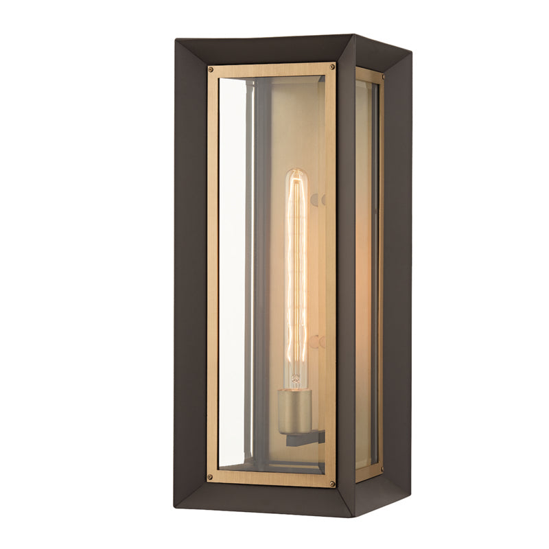 Troy Lighting Canada - One Light Outdoor Wall Sconce - Lowry - Textured Bronze/Patina Brass- Union Lighting Luminaires Decor