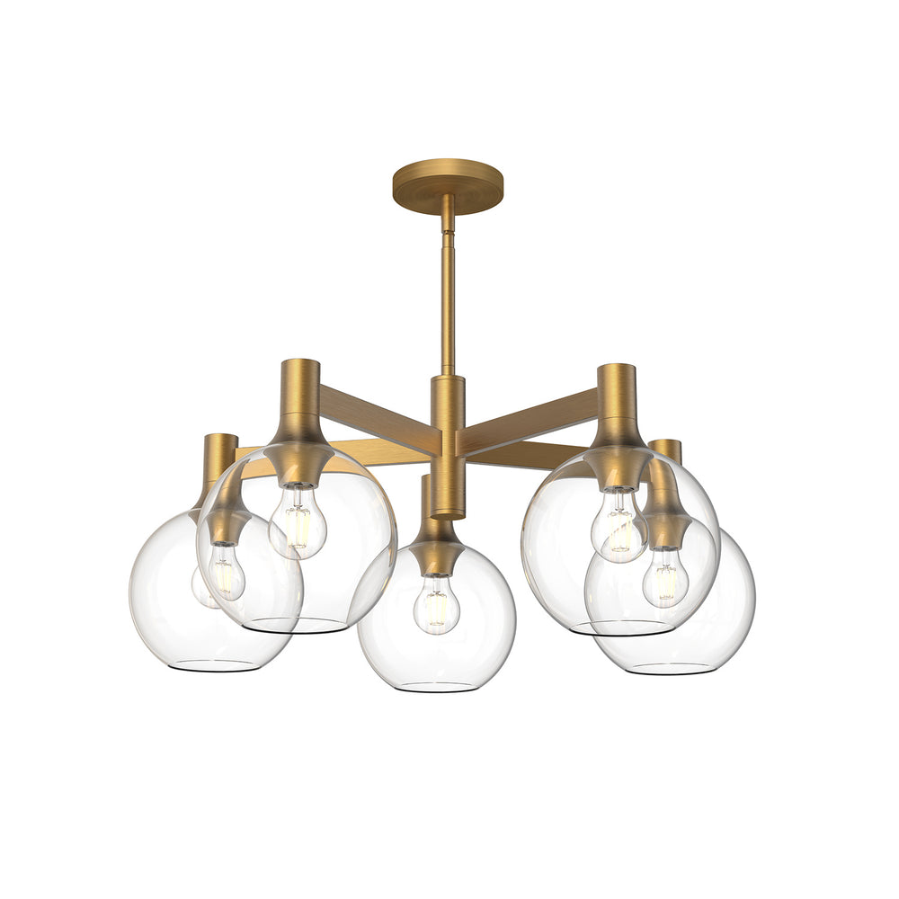 Alora Canada - Five Light Chandelier - Castilla - Aged Gold- Union Lighting Luminaires Decor