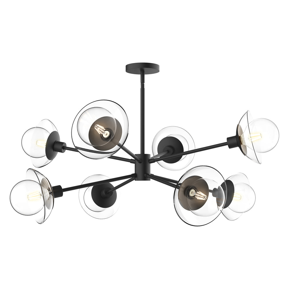 Alora Canada - Eight Light Chandelier - Francesca - Aged Gold/Clear Glass|Clear Glass/Matte Black- Union Lighting Luminaires Decor