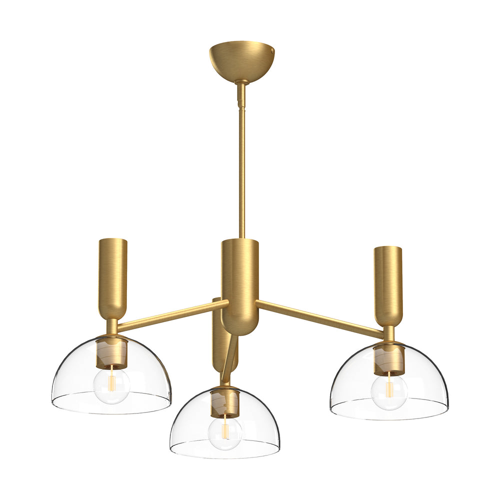 Alora Canada - Three Light Chandelier - Jude - Brushed Gold/Clear Glass|Clear Glass/Matte Black- Union Lighting Luminaires Decor