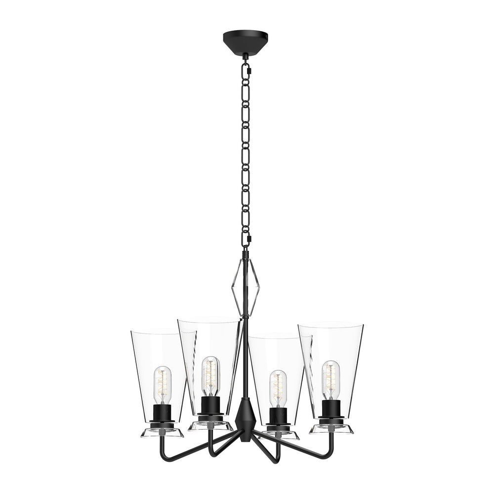 Alora Canada - Four Light Chandelier - Salem - Brushed Gold/Clear Glass|Clear Glass/Matte Black- Union Lighting Luminaires Decor