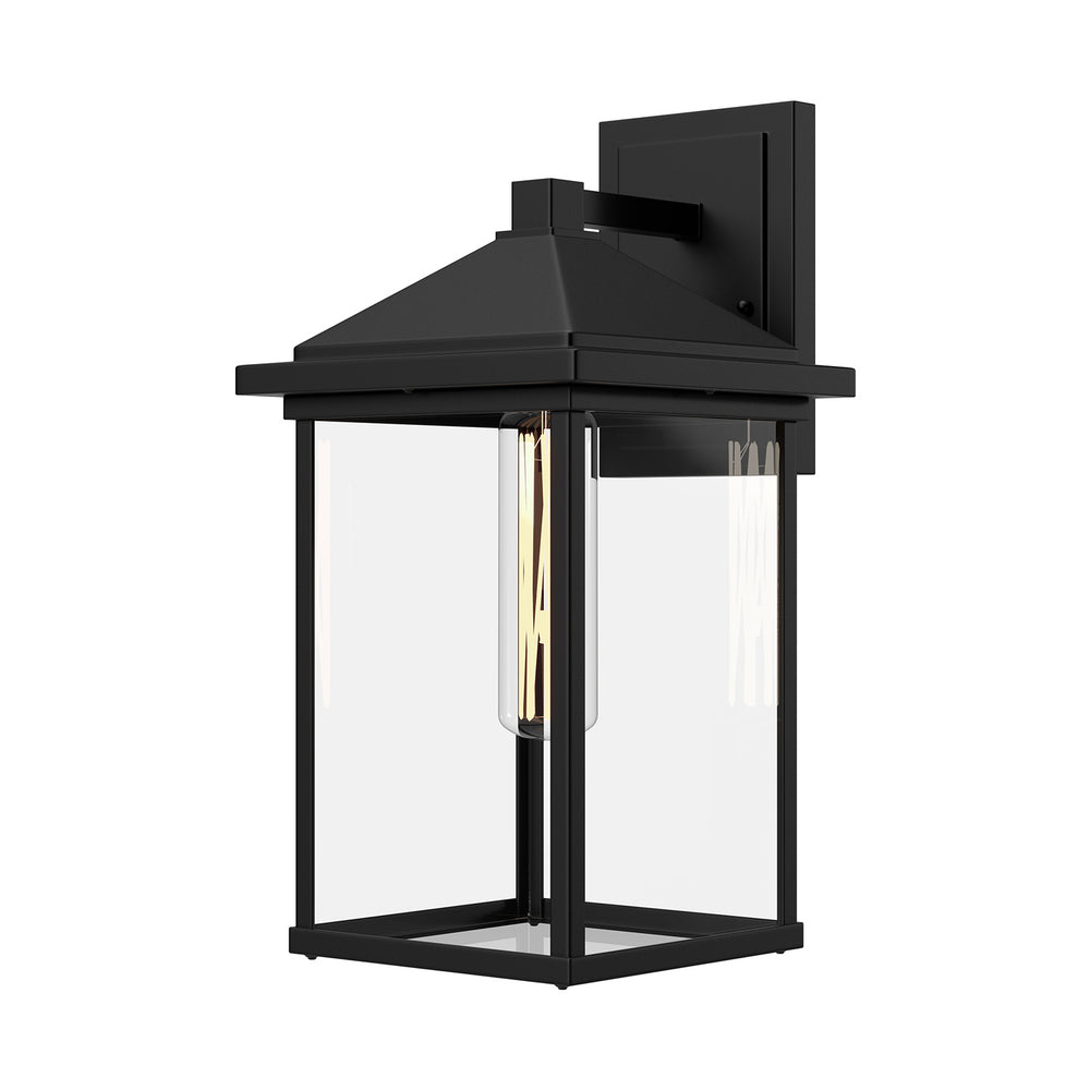 Alora Canada - One Light Exterior Wall Mount - Larchmont - Clear Glass/Textured Black- Union Lighting Luminaires Decor