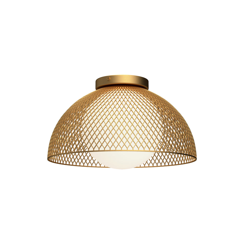Alora Canada - One Light Flush Mount - Haven - Gold/Opal Matte Glass|Matte Black/Opal Matte Glass- Union Lighting Luminaires Decor