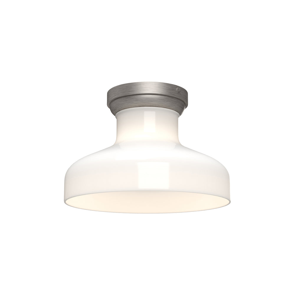 Alora Canada - One Light Flush Mount - Westlake - Brushed Nickel/Glossy Opal Glass|Glossy Opal Glass/Matte Black- Union Lighting Luminaires Decor