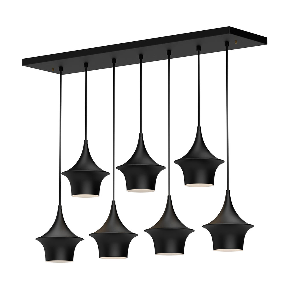 Alora Canada - Seven Light Linear Pendant - Emiko - Brushed Gold|Matte Black- Union Lighting Luminaires Decor