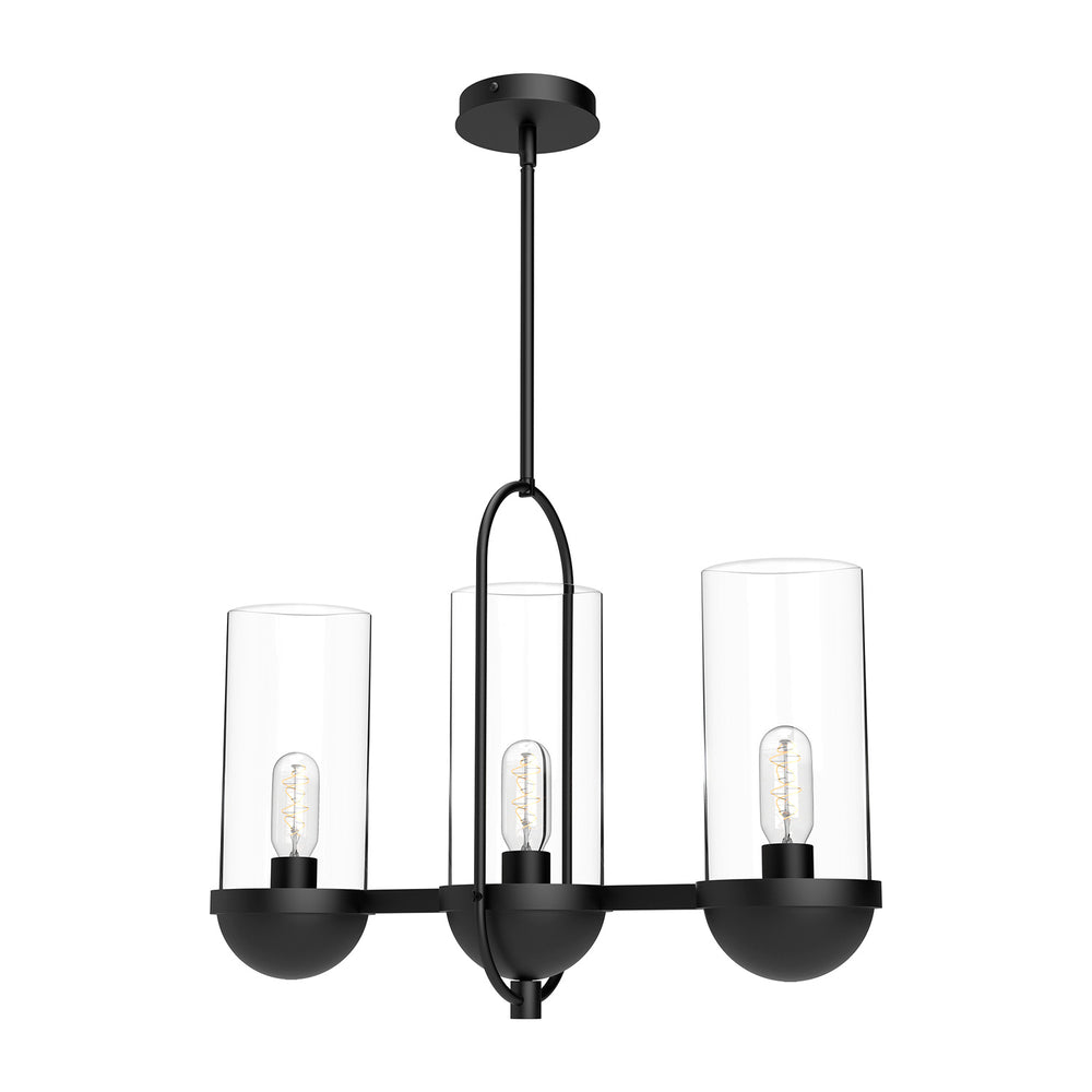 Alora Canada - Three Light Linear Pendant - Cyrus - Aged Gold/Clear Glass|Clear Glass/Matte Black- Union Lighting Luminaires Decor