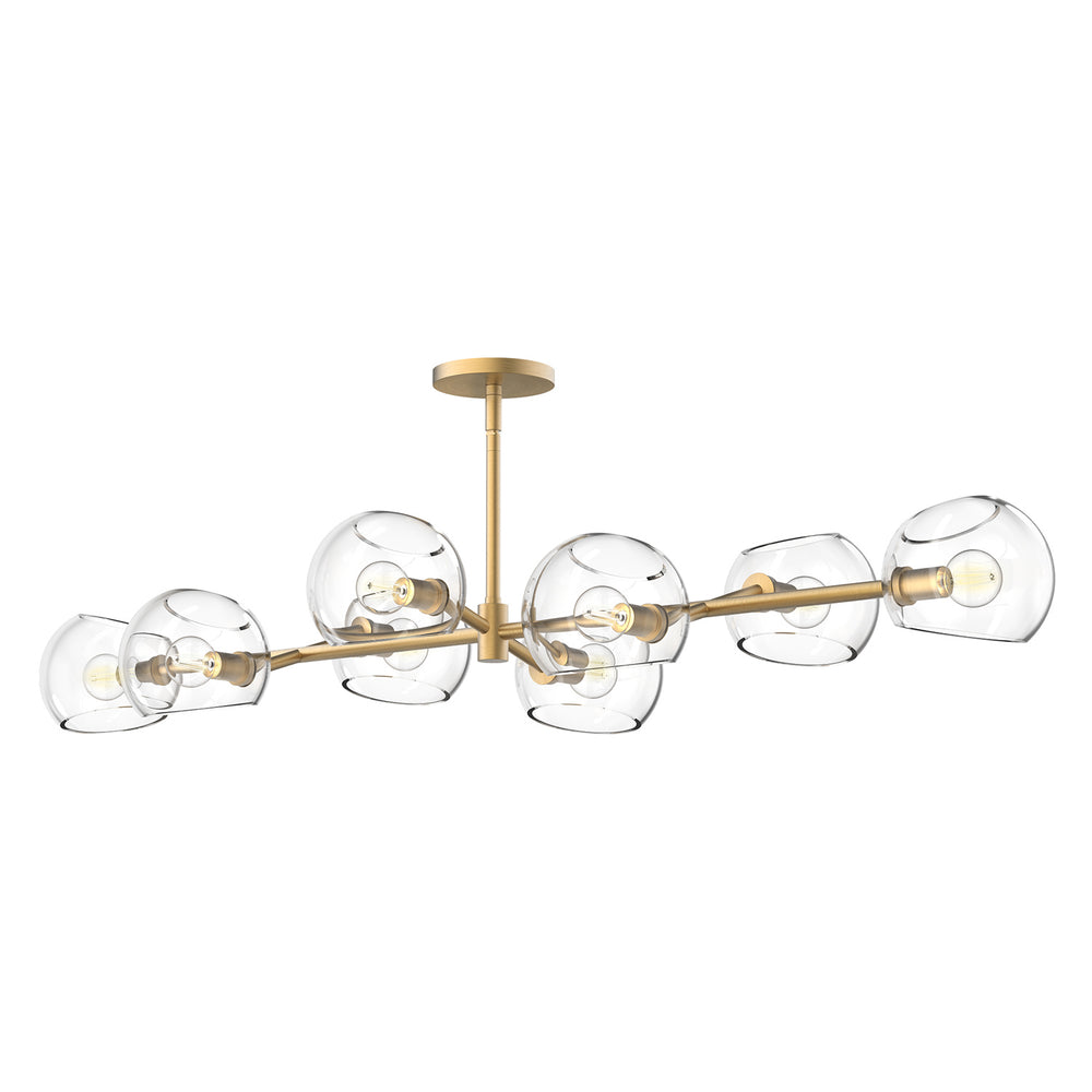 Alora Canada - Eight Light Linear Pendant - Willow - Brushed Gold- Union Lighting Luminaires Decor