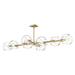 Alora Canada - Eight Light Linear Pendant - Willow - Brushed Gold- Union Lighting Luminaires Decor