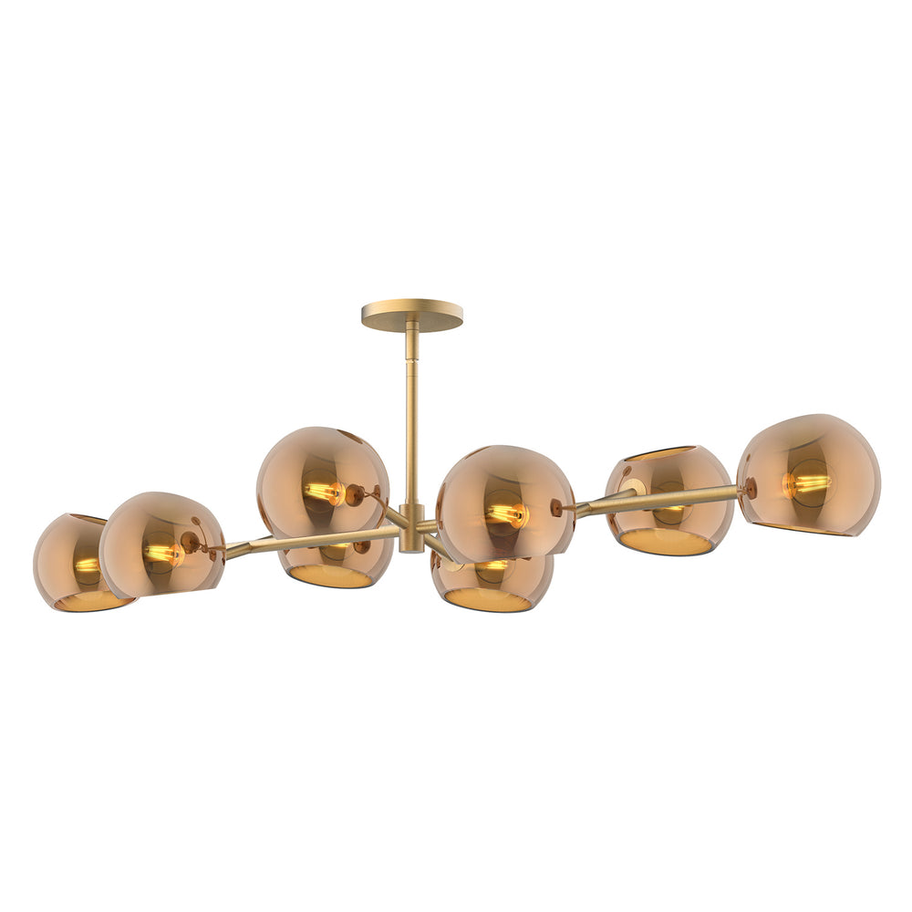 Alora Canada - Eight Light Linear Pendant - Willow - Brushed Gold- Union Lighting Luminaires Decor