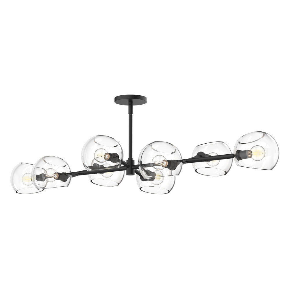 Alora Canada - Eight Light Linear Pendant - Willow - Matte Black- Union Lighting Luminaires Decor