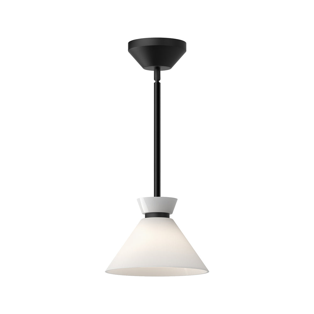 Alora Canada - One Light Pendant - Halston - Brushed Gold/Glossy Opal Glass|Glossy Opal Glass/Matte Black- Union Lighting Luminaires Decor