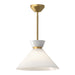 Alora Canada - One Light Pendant - Halston - Brushed Gold/Glossy Opal Glass|Glossy Opal Glass/Matte Black- Union Lighting Luminaires Decor