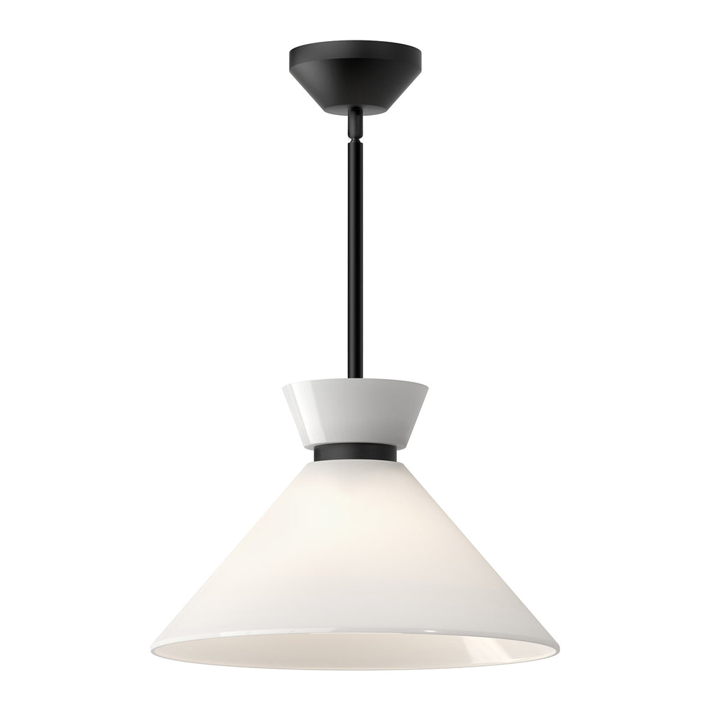 Alora Canada - One Light Pendant - Halston - Brushed Gold/Glossy Opal Glass|Glossy Opal Glass/Matte Black- Union Lighting Luminaires Decor
