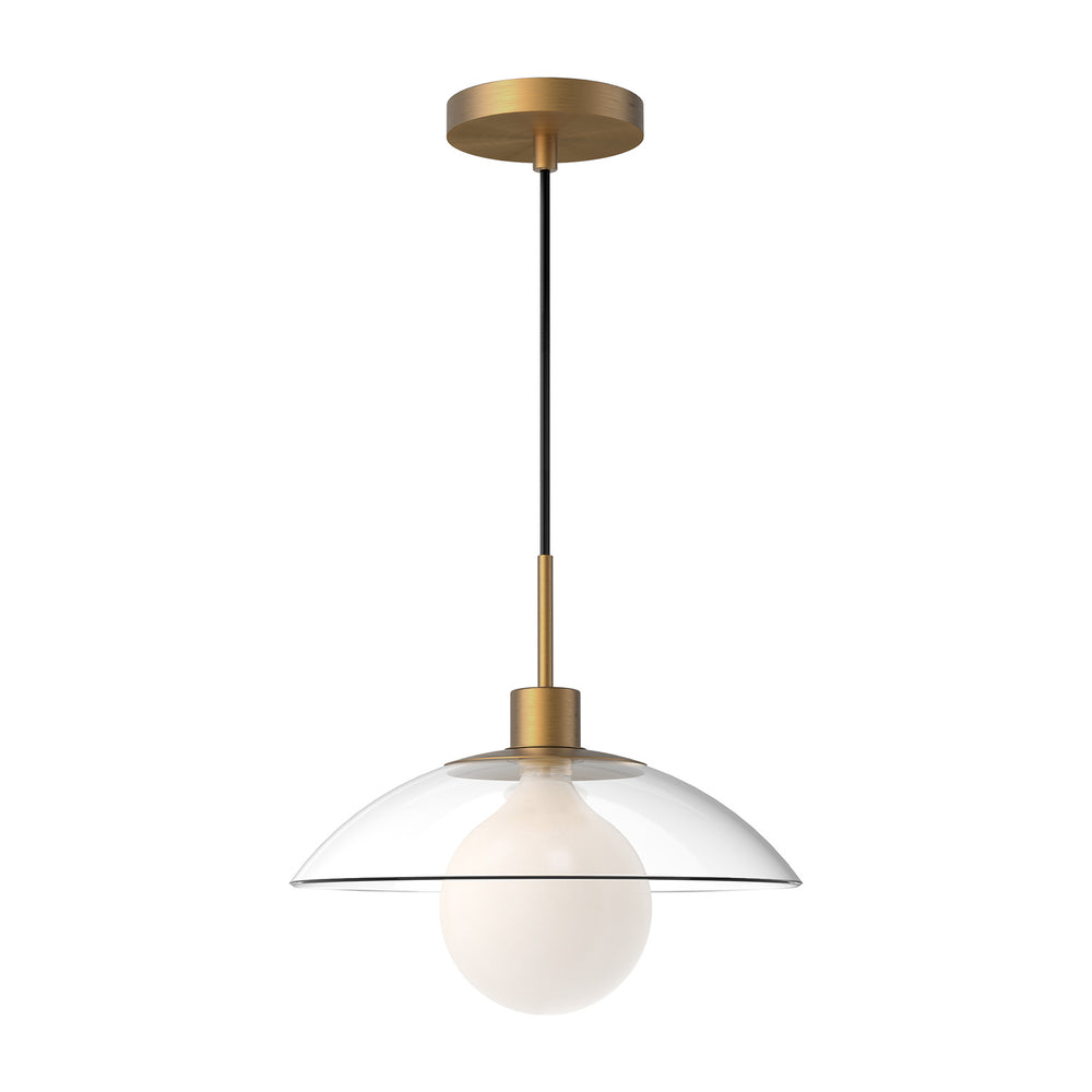 Alora Canada - One Light Pendant - Francesca - Aged Gold/Clear Glass|Clear Glass/Matte Black- Union Lighting Luminaires Decor
