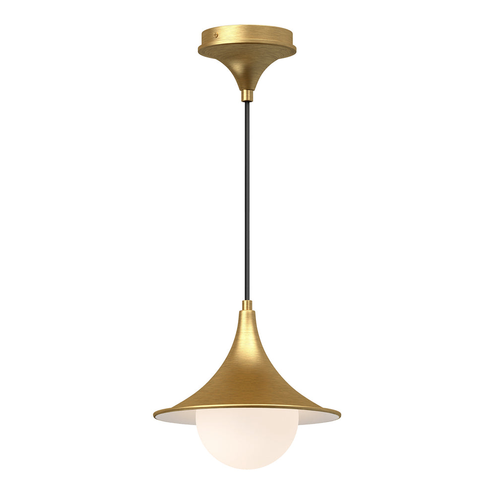 Alora Canada - One Light Pendant - Fuji - Brushed Gold/Opal Matte Glass|Matte Black/Opal Matte Glass- Union Lighting Luminaires Decor