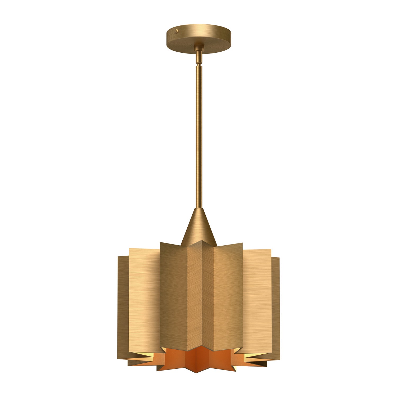 Alora Canada - One Light Pendant - Plisse - Aged Gold|Matte Black- Union Lighting Luminaires Decor