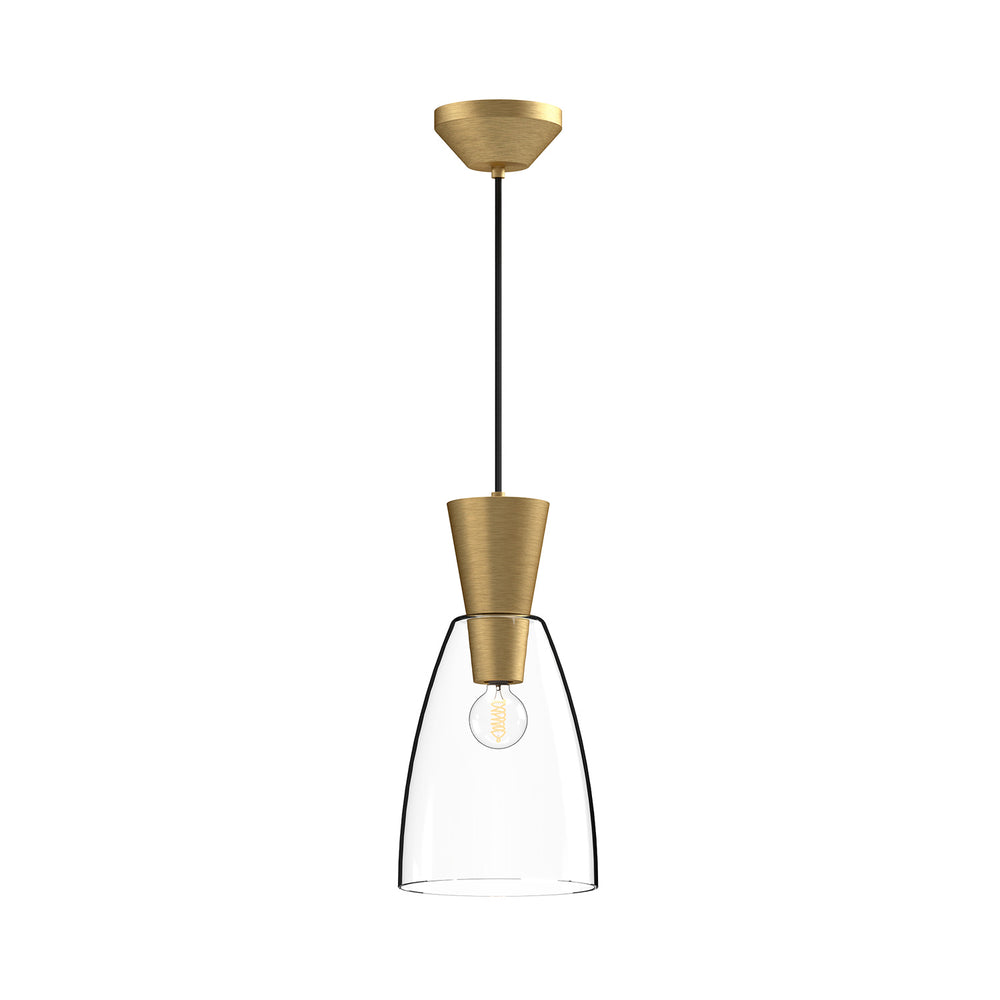 Alora Canada - One Light Pendant - Arlo - Brushed Gold/Clear Glass|Clear Glass/Matte Black- Union Lighting Luminaires Decor