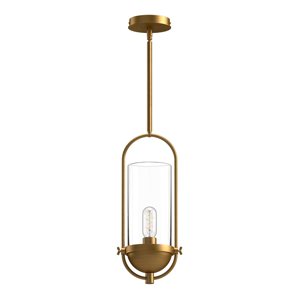 Alora Canada - One Light Pendant - Cyrus - Aged Gold/Clear Glass|Clear Glass/Matte Black- Union Lighting Luminaires Decor