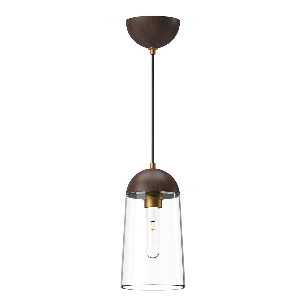 Alora Canada - One Light Pendant - Emil - Aged Gold/Walnut|Matte Black/Walnut|White/White Oak- Union Lighting Luminaires Decor