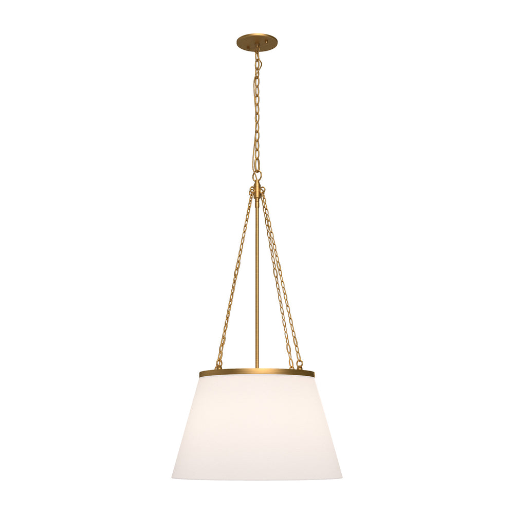 Alora Canada - One Light Pendant - Speakeasy - Aged Gold/White Linen|Matte Black/White Linen- Union Lighting Luminaires Decor