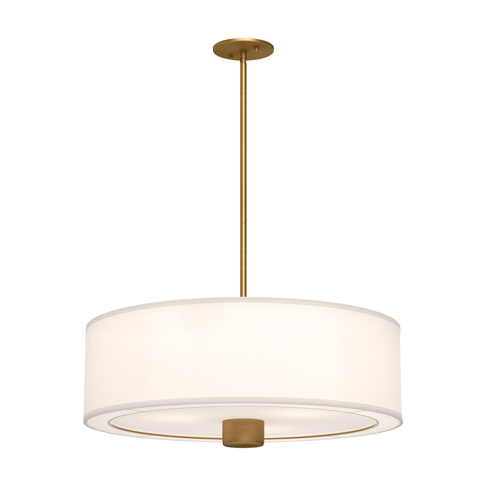 Alora Canada - Three Light Pendant - Theo - Aged Gold/White Linen|Matte Black/White Linen- Union Lighting Luminaires Decor