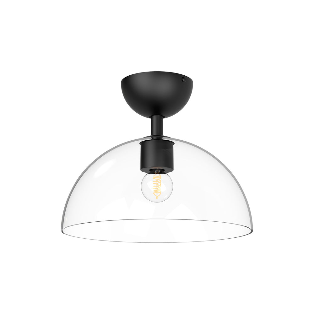 Alora Canada - One Light Semi-Flush Mount - Jude - Clear Glass/Matte Black- Union Lighting Luminaires Decor