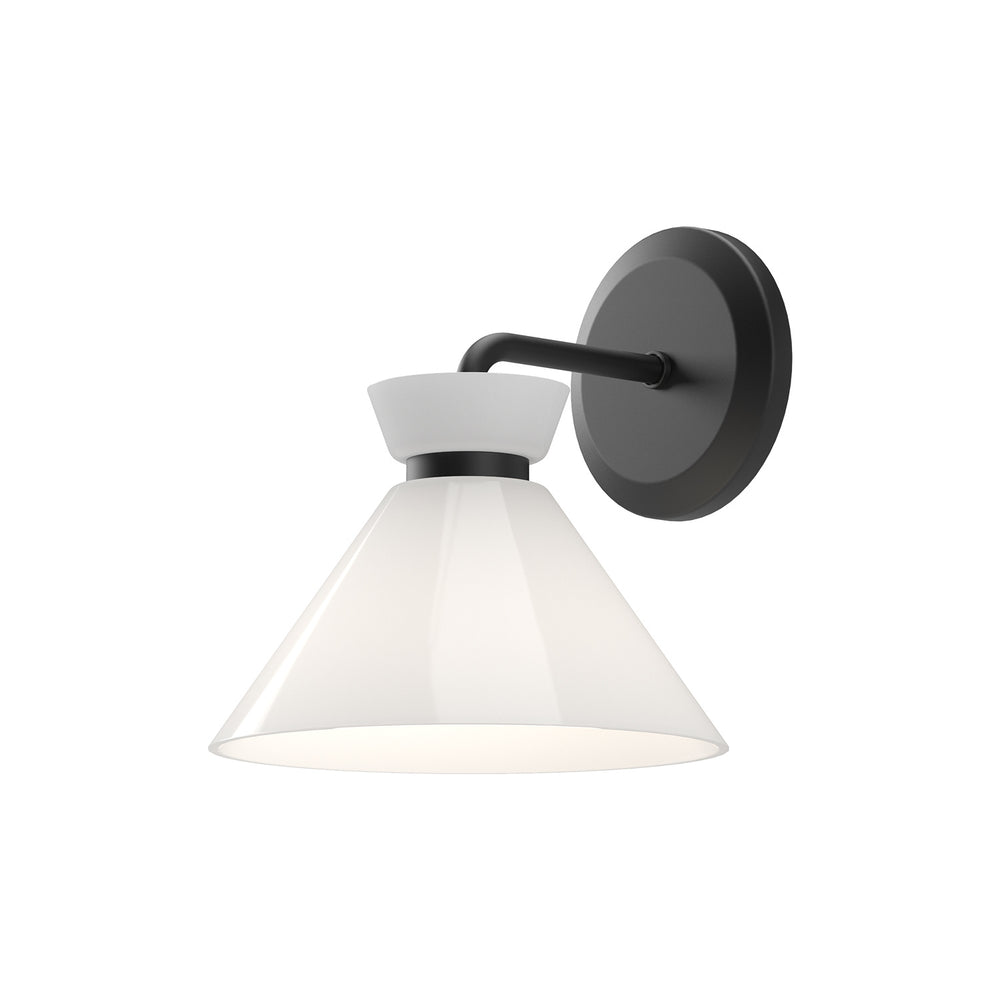 Alora Canada - One Light Vanity - Halston - Brushed Gold/Glossy Opal Glass|Glossy Opal Glass/Matte Black- Union Lighting Luminaires Decor
