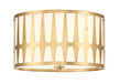 Crystorama - Three Light Flush Mount - Royston - Antique Gold- Union Lighting Luminaires Decor