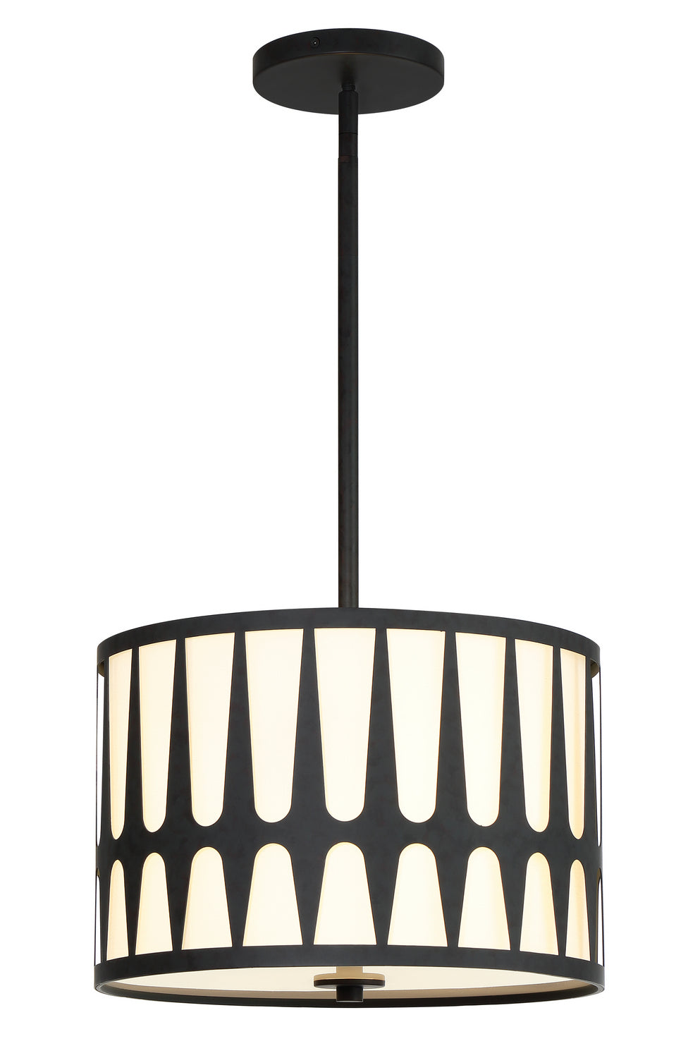 Crystorama - Three Light Pendant - Royston - Black- Union Lighting Luminaires Decor