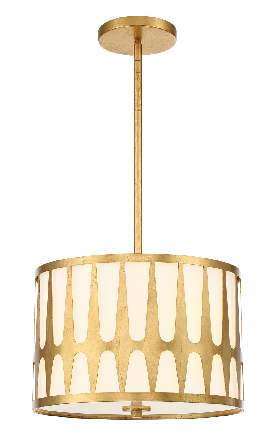 Crystorama - Three Light Pendant - Royston - Antique Gold- Union Lighting Luminaires Decor