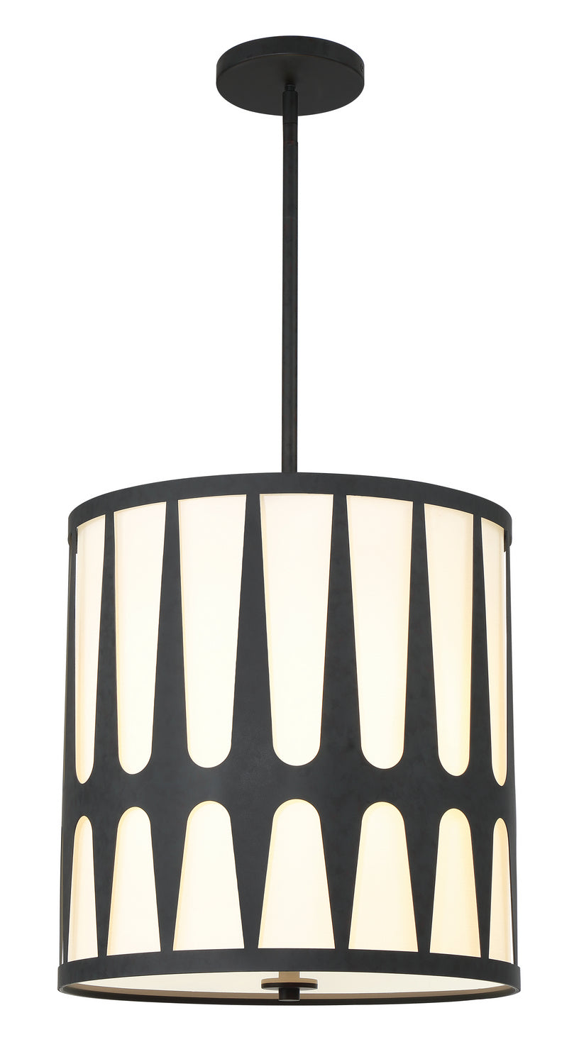 Crystorama - Four Light Pendant - Royston - Black- Union Lighting Luminaires Decor
