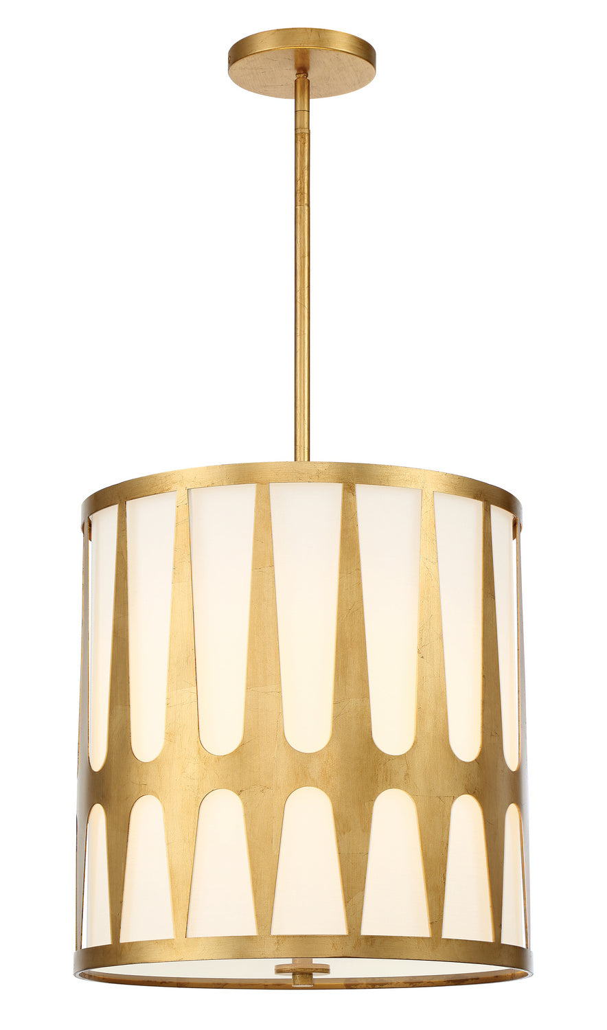 Crystorama - Four Light Pendant - Royston - Antique Gold- Union Lighting Luminaires Decor
