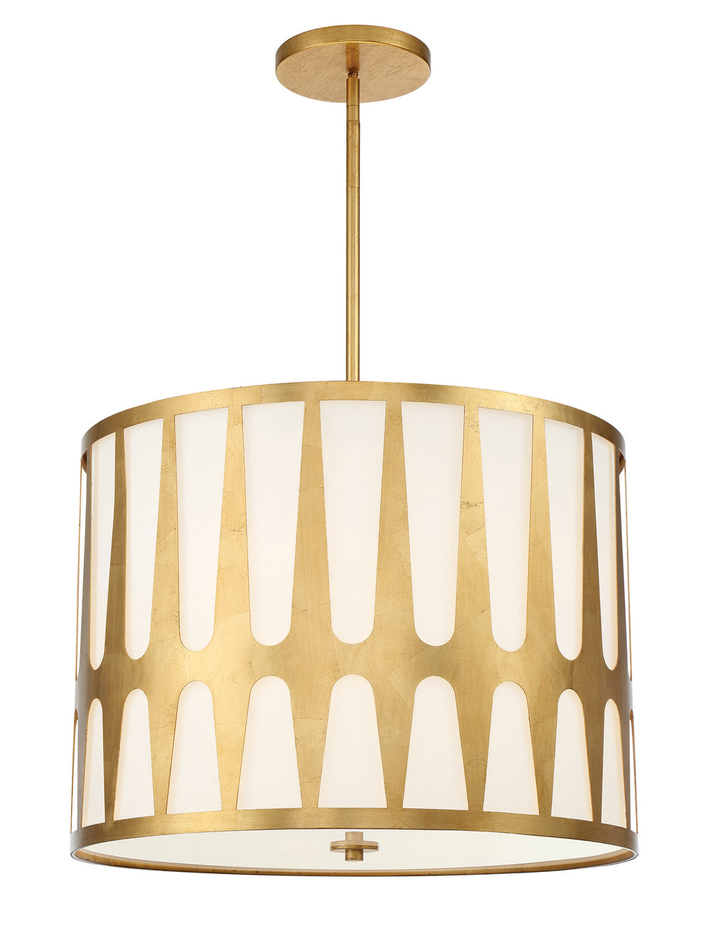 Crystorama - Five Light Pendant - Royston - Antique Gold- Union Lighting Luminaires Decor