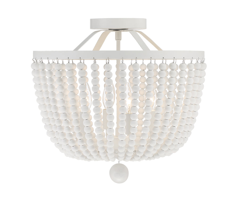 Crystorama - Four Light Semi Flush Mount - Rylee - Matte White- Union Lighting Luminaires Decor