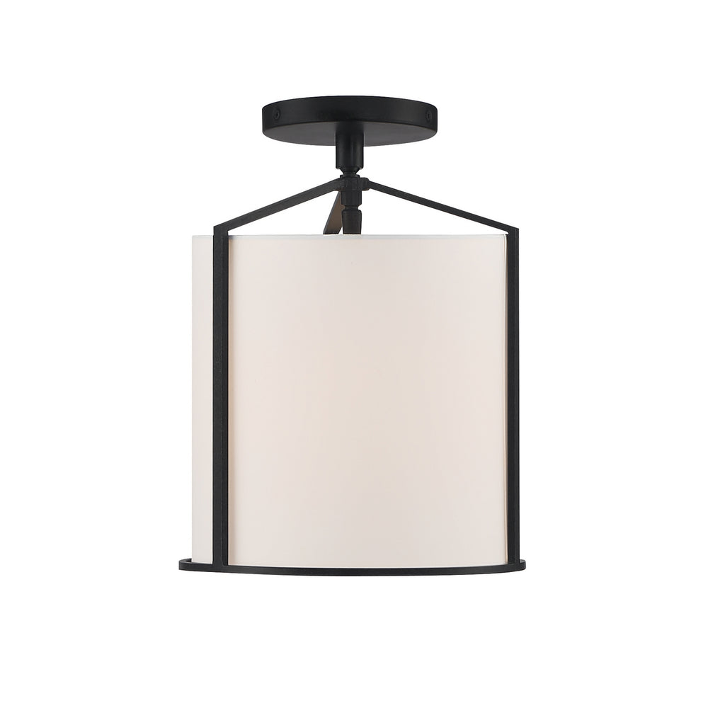 Crystorama - One Light Semi Flush Mount - Carlyn - Black- Union Lighting Luminaires Decor