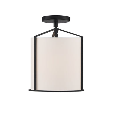 Crystorama - One Light Semi Flush Mount - Carlyn - Black- Union Lighting Luminaires Decor
