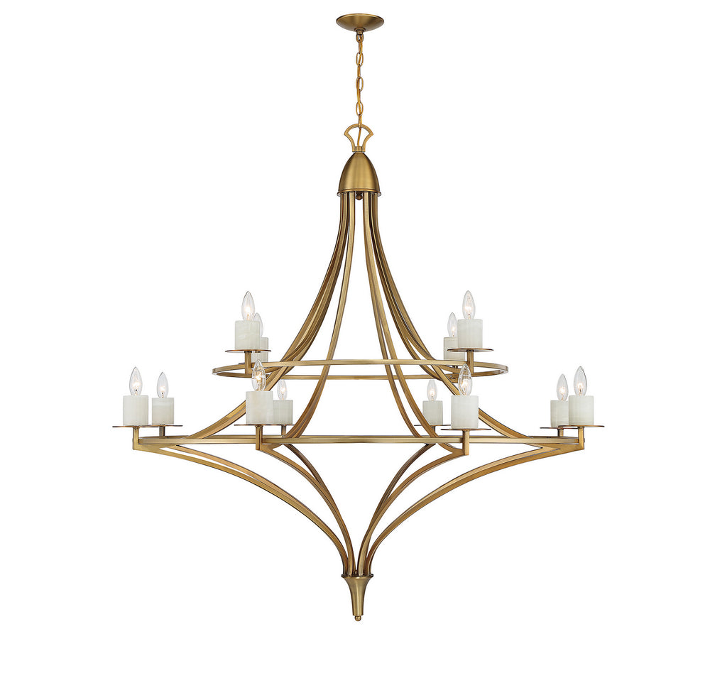 Savoy House - 12 Light Chandelier - Director - Warm Brass- Union Lighting Luminaires Decor