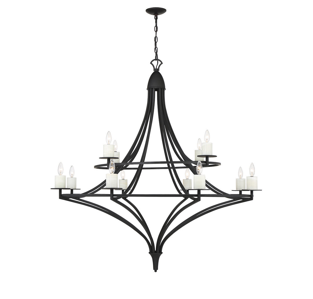 Savoy House - 12 Light Chandelier - Director - Matte Black- Union Lighting Luminaires Decor