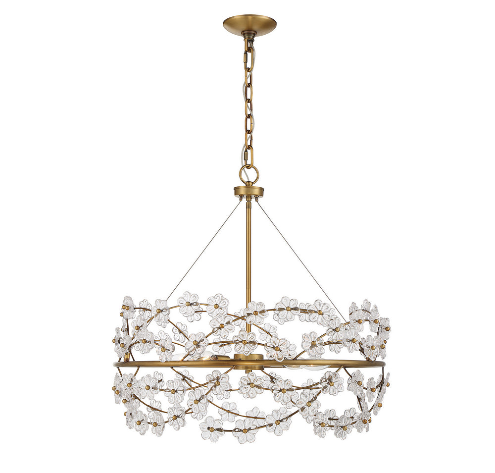 Savoy House - Five Light Chandelier - Camille - Warm Brass- Union Lighting Luminaires Decor