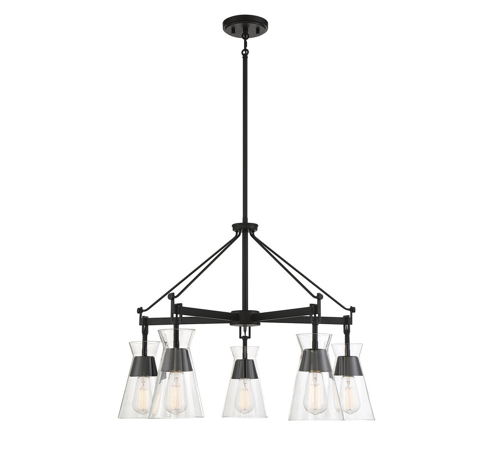 Savoy House - Five Light Chandelier - Lakewood - Matte Black- Union Lighting Luminaires Decor
